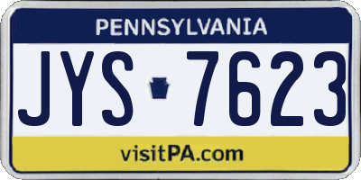 PA license plate JYS7623
