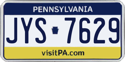 PA license plate JYS7629