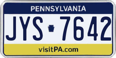 PA license plate JYS7642