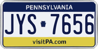 PA license plate JYS7656