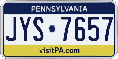 PA license plate JYS7657