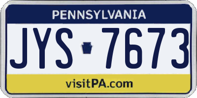 PA license plate JYS7673