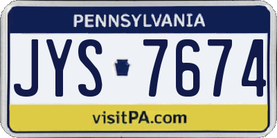 PA license plate JYS7674