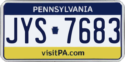 PA license plate JYS7683