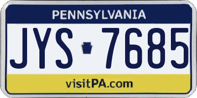 PA license plate JYS7685