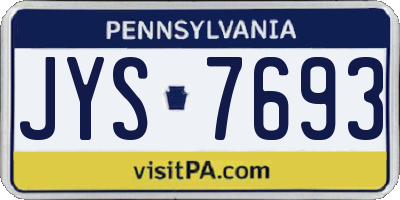 PA license plate JYS7693