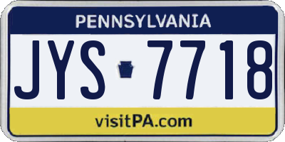 PA license plate JYS7718