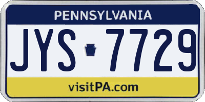 PA license plate JYS7729