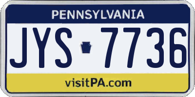 PA license plate JYS7736