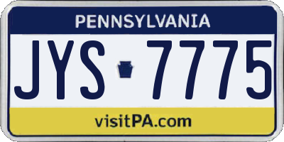 PA license plate JYS7775