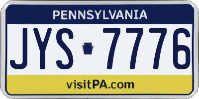 PA license plate JYS7776