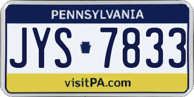 PA license plate JYS7833