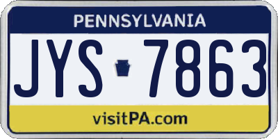 PA license plate JYS7863