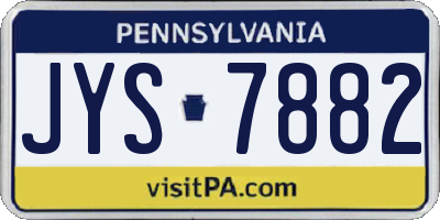 PA license plate JYS7882