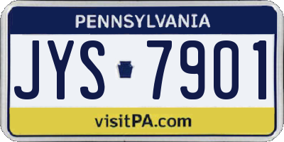 PA license plate JYS7901