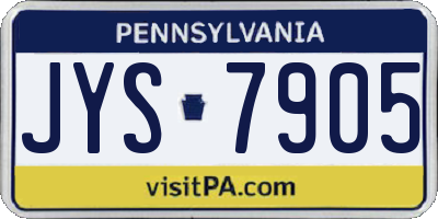 PA license plate JYS7905