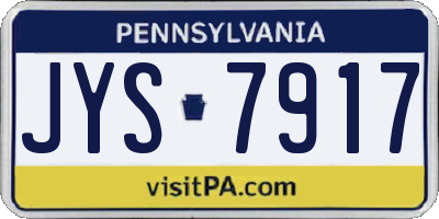 PA license plate JYS7917