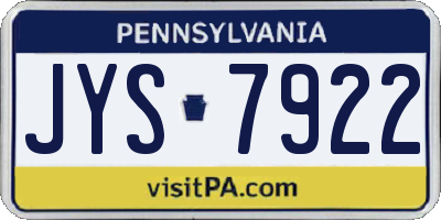 PA license plate JYS7922