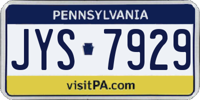 PA license plate JYS7929