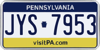 PA license plate JYS7953