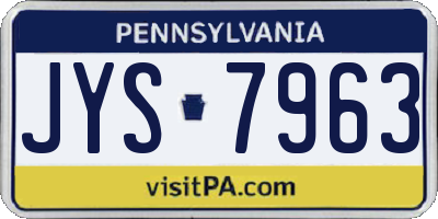 PA license plate JYS7963