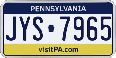 PA license plate JYS7965