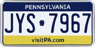 PA license plate JYS7967