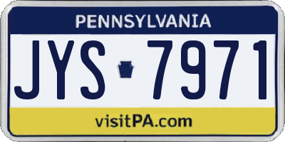 PA license plate JYS7971