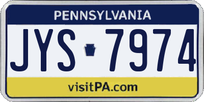 PA license plate JYS7974