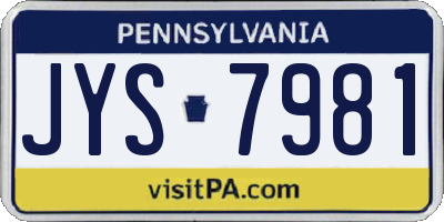 PA license plate JYS7981