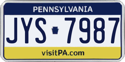 PA license plate JYS7987