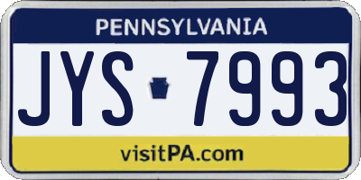 PA license plate JYS7993