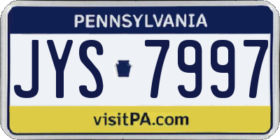 PA license plate JYS7997