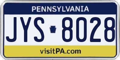 PA license plate JYS8028
