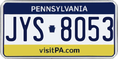 PA license plate JYS8053
