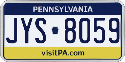 PA license plate JYS8059