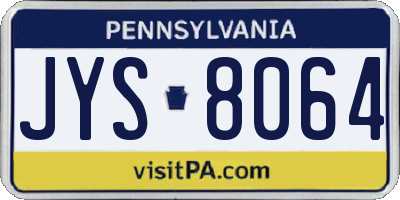 PA license plate JYS8064