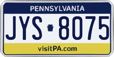 PA license plate JYS8075