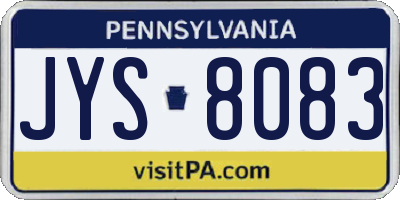 PA license plate JYS8083