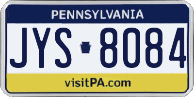 PA license plate JYS8084