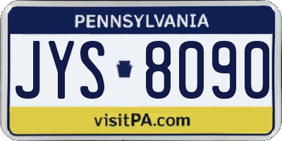 PA license plate JYS8090