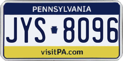 PA license plate JYS8096