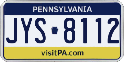 PA license plate JYS8112
