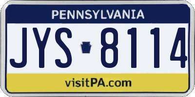 PA license plate JYS8114