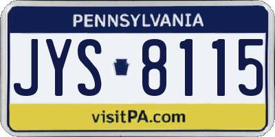 PA license plate JYS8115