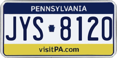 PA license plate JYS8120