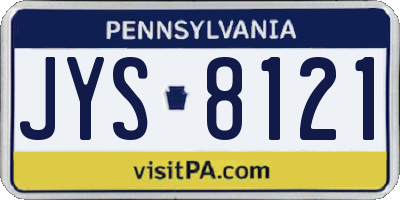 PA license plate JYS8121