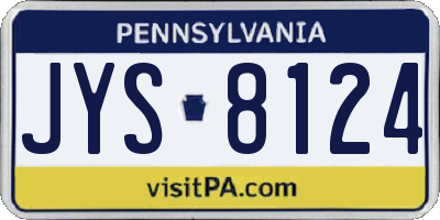PA license plate JYS8124