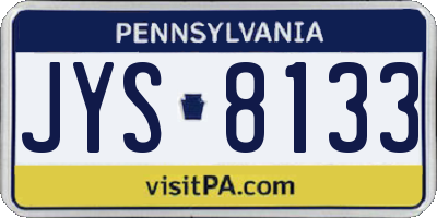 PA license plate JYS8133