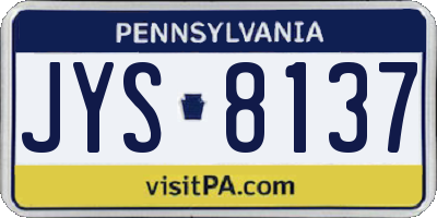 PA license plate JYS8137